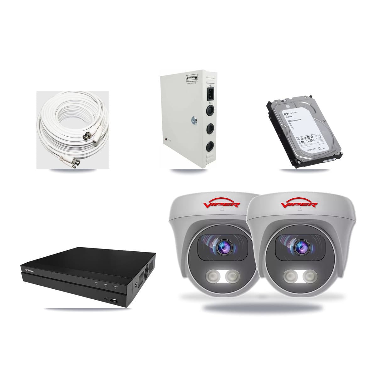 Prolux 8-channel CCTV kit: 2 cameras (2× 5MP Camera), 6TB hard drive
