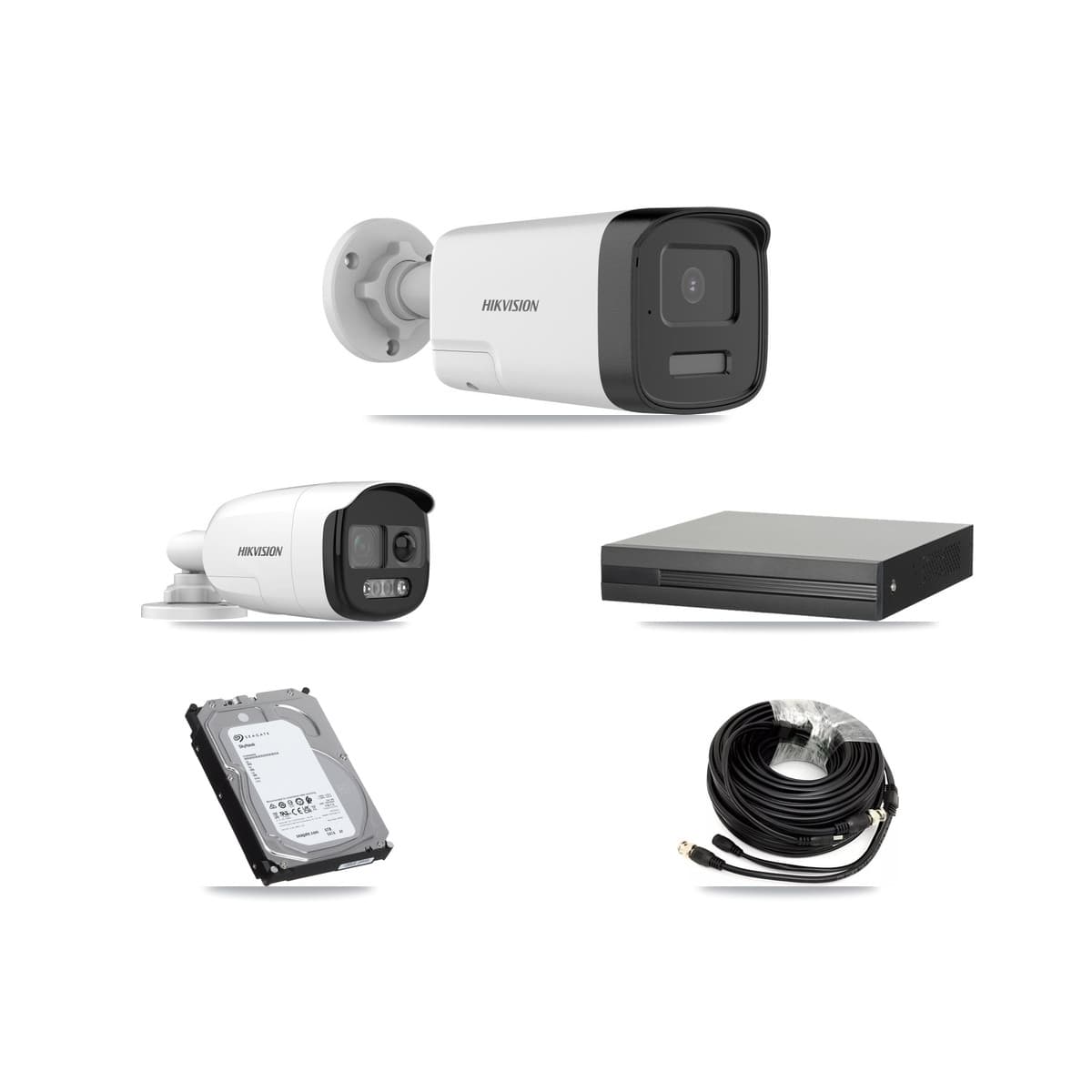 Hikvision 8-Channel 5MP CCTV Kit — 1 DS-2CE12KF3T + 3 DS-2CE17K0T Bullet Cameras + 6TB Recording (XVR-3108HS Recorder)