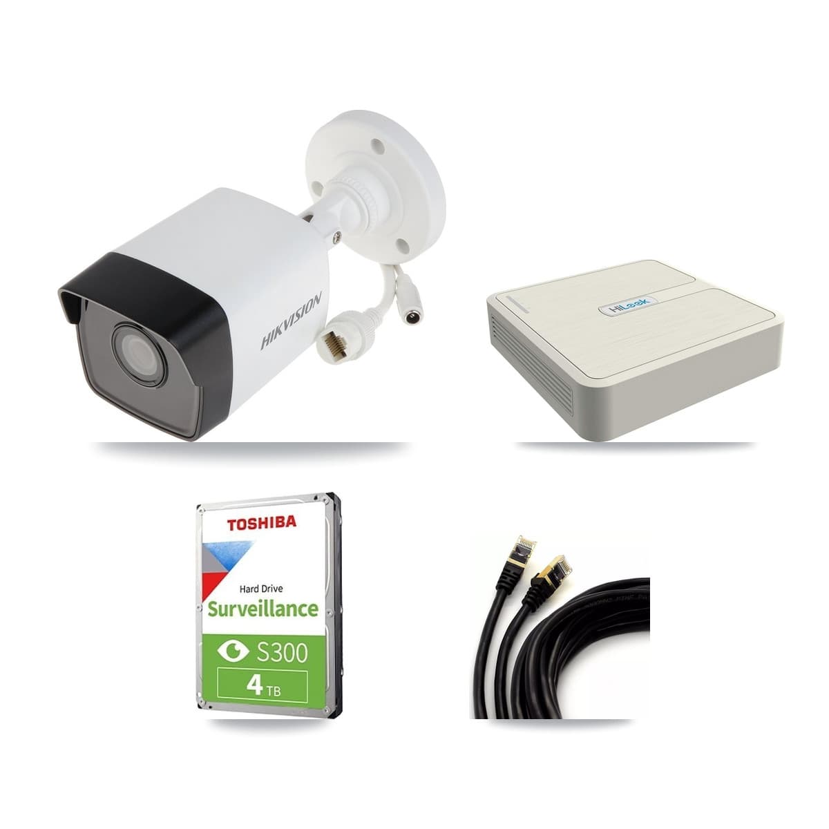 Hikvision & HiLook 8-Channel 5MP CCTV Kit — 3 Bullet Cameras + 4TB Recording (NVR-108H-D Recorder)