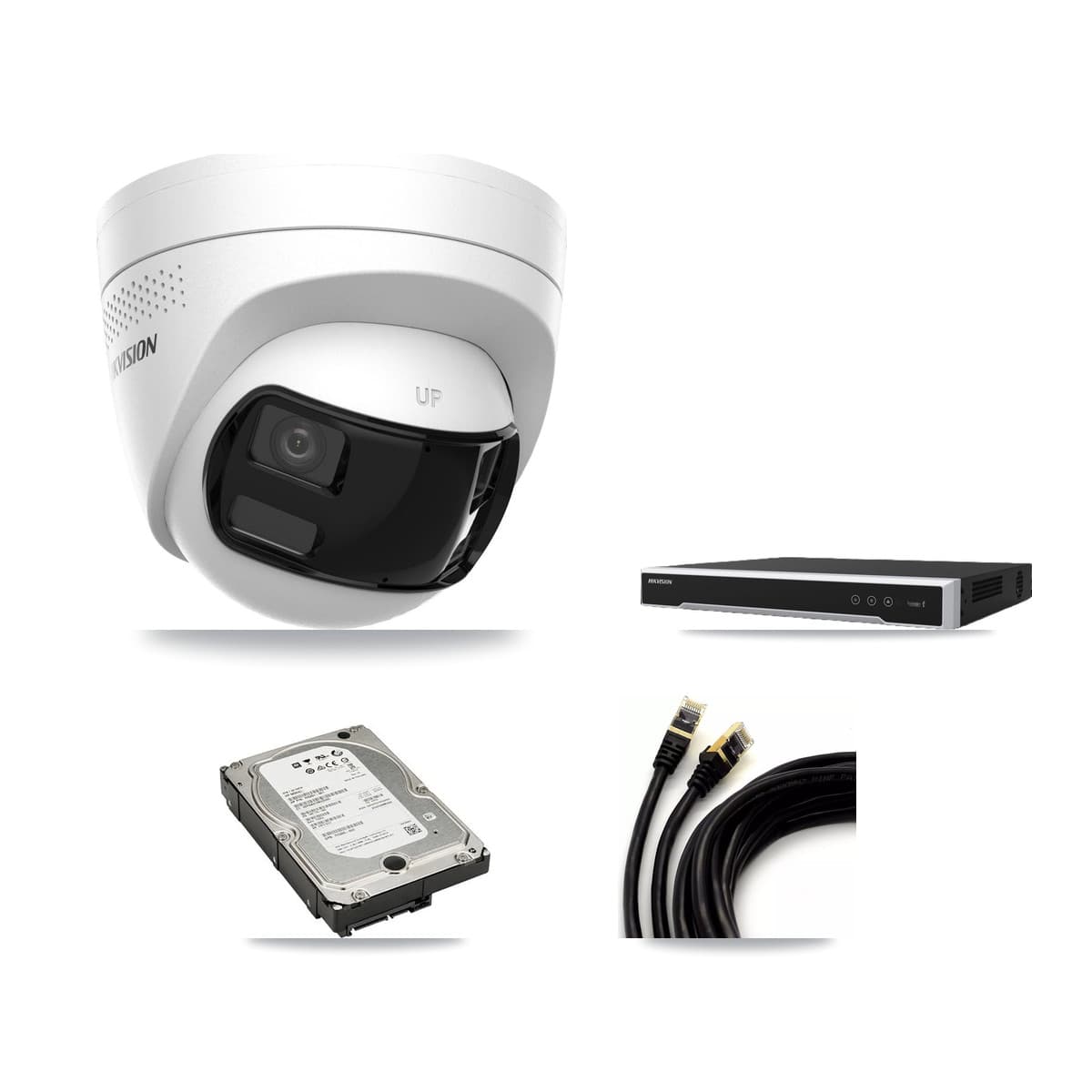 Hikvision 16-Channel 4K CCTV Kit — 2 DS-2CD1383G2P Turret Cameras + 5TB Recording