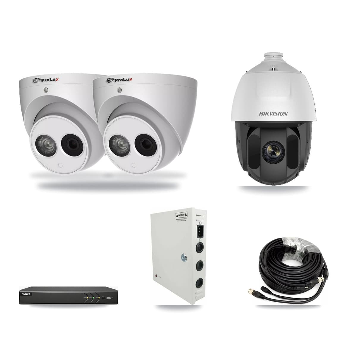 4-Channel 2MP – 4MP CCTV Kit — 1 2MP PTZ + 2 4MP Turret Cameras + 3TB Recording (AN-DV4-8MP Recorder) - Image 1