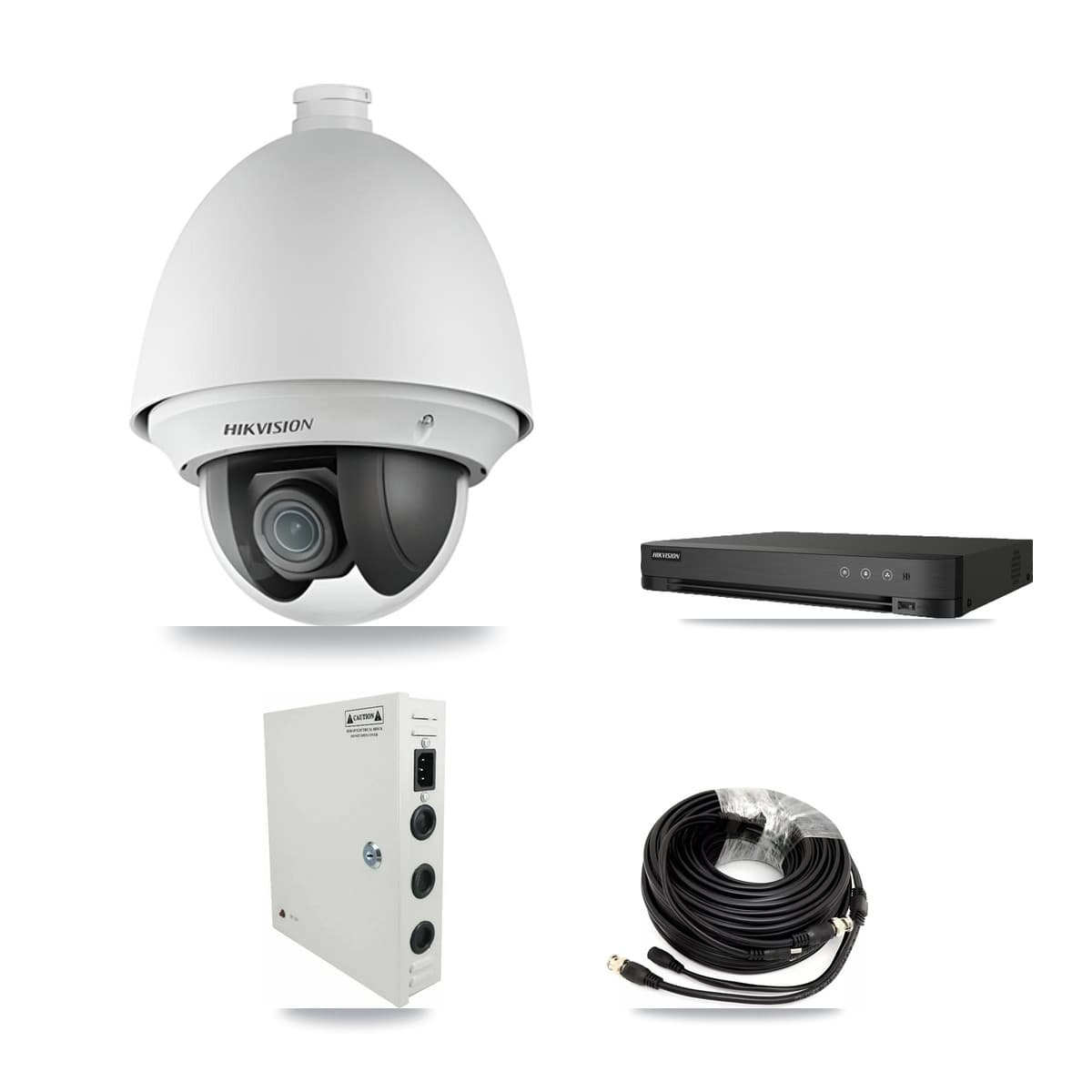 Hikvision 8-Channel 2MP CCTV Kit — 5 DS-2AE4225T PTZ Cameras + 3TB Recording (IDS-7208HQHI Recorder)