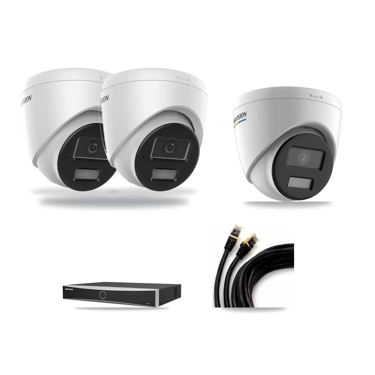 Hikvision 4-Channel 2MP – 4MP CCTV Kit — 1 2MP + 2 4MP Turret Cameras + 3TB Recording - Image 1