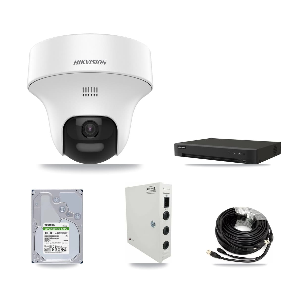 Hikvision 16-Channel 5MP CCTV Kit — 15 DS-2CE70K0T Turret Cameras + 10TB Recording (IDS-7216HQHI Recorder) - Image 1