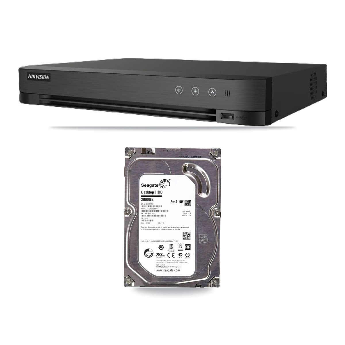 Hikvision DS-7204HGHI 4-Channel DVR + 2TB Recording