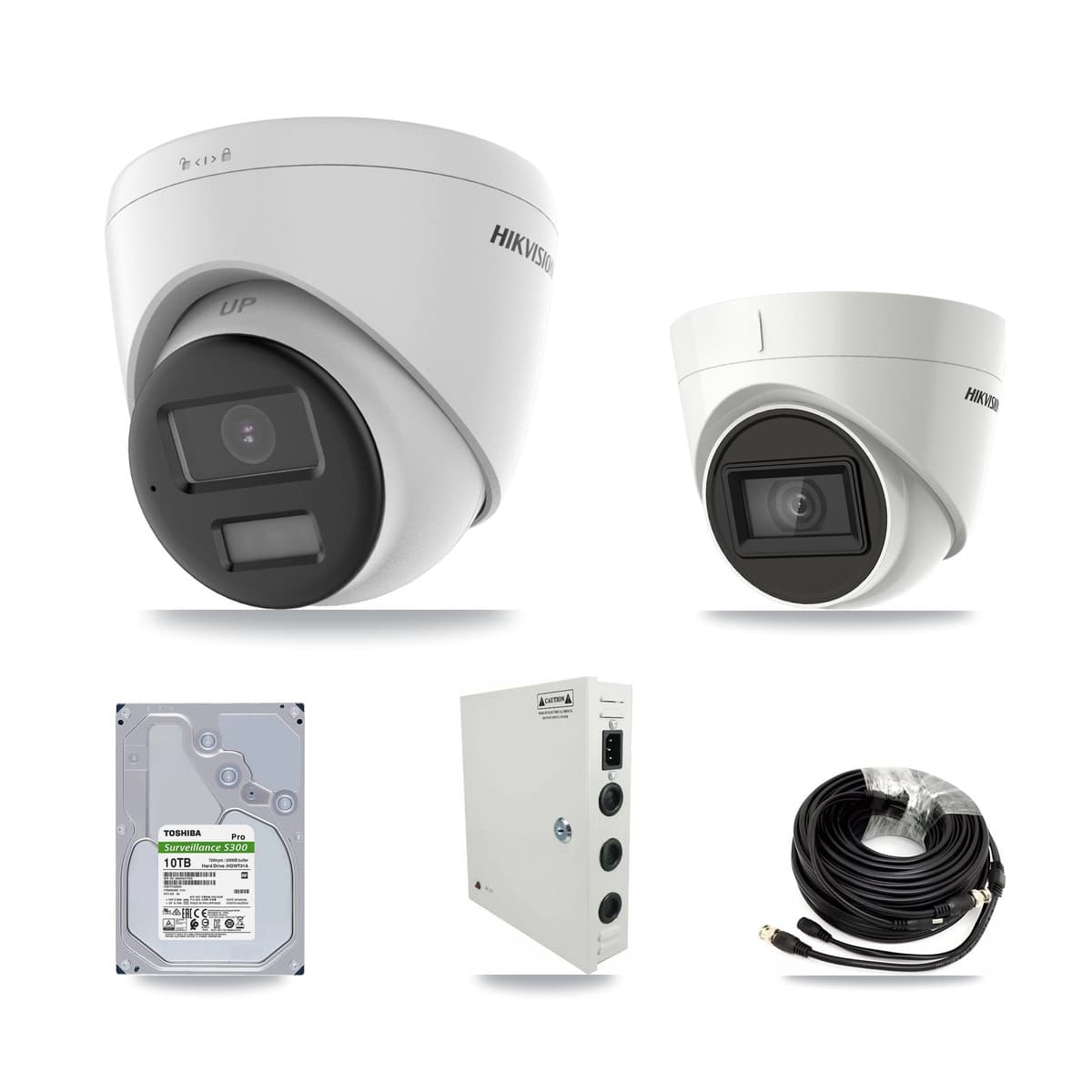 Hikvision 32-Channel 4K CCTV Kit — 20 DS-2CE78U0T + 10 DS-2CE78U1T Turret Cameras + 2× 10TB Recording