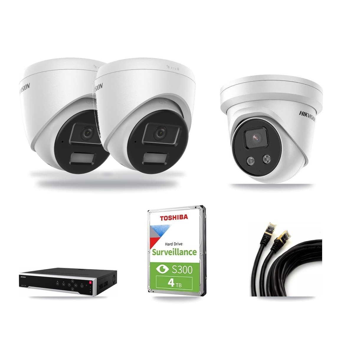 Hikvision 32-Channel 4MP – 5MP CCTV Kit — 2 4MP + 1 5MP Turret Cameras + 4TB Recording - Image 1