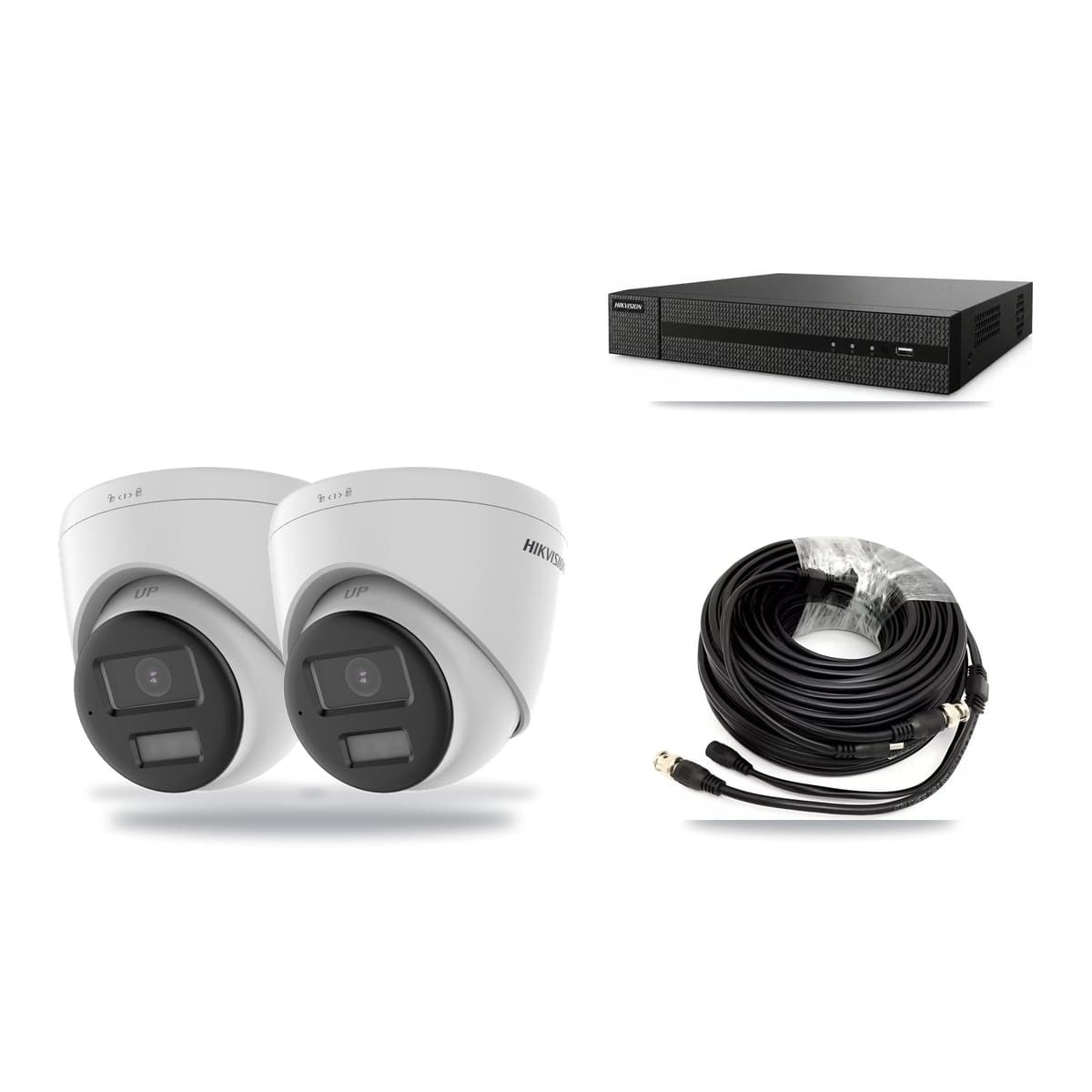 Hikvision 8-Channel 5MP CCTV Kit — 2 DS-2CE78K0T-LPTS Turret Cameras + 3TB Recording (DVR-8CH-HYL8MP Recorder) - Image 1