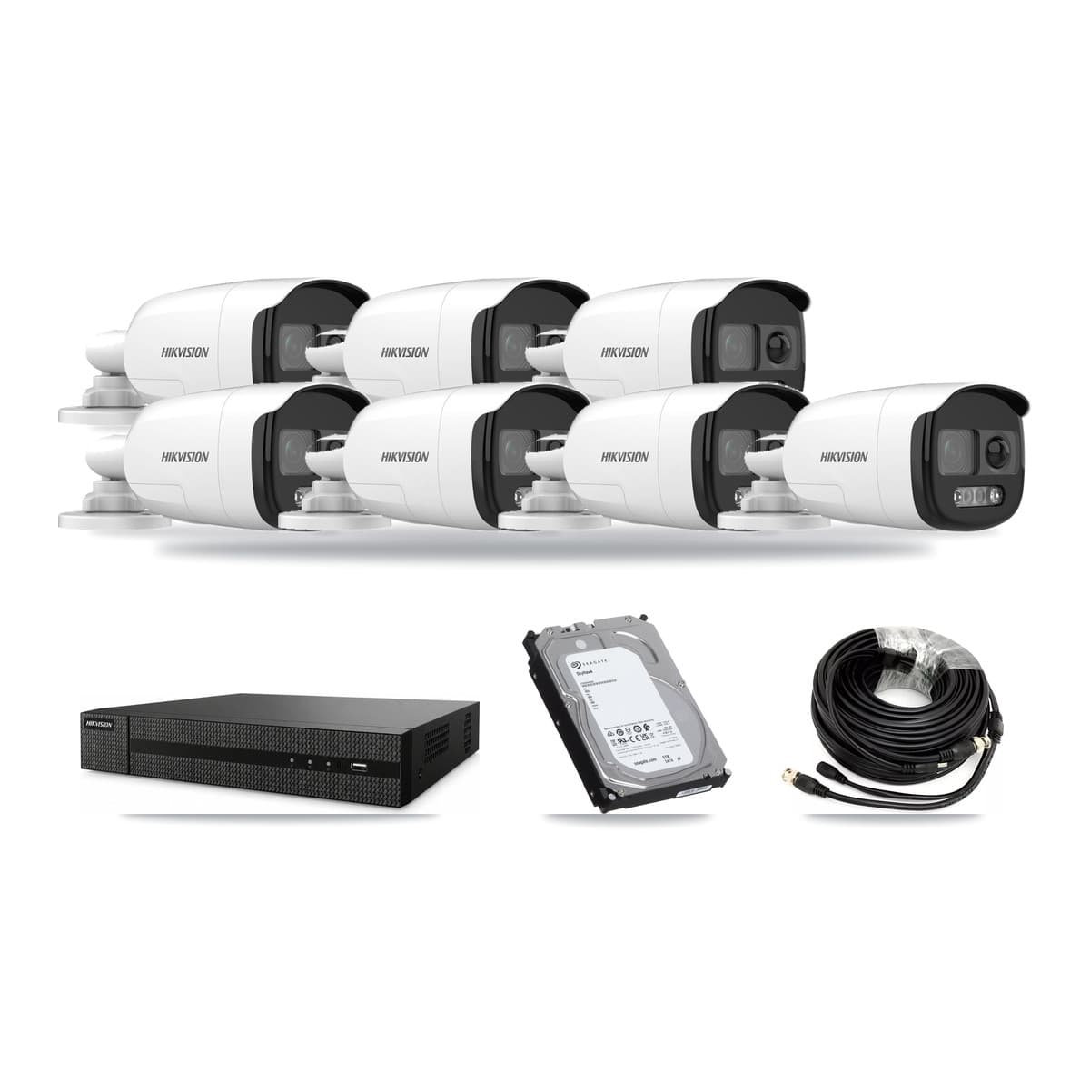 Hikvision 8-Channel 5MP CCTV Kit — 7 Bullet Cameras + 6TB Recording (DVR-8CH Recorder) - Image 1