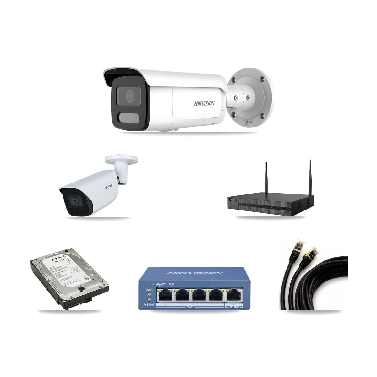 4-Channel 4MP – 5MP CCTV Kit — 3 4MP + 1 5MP Bullet Cameras + 5TB Recording