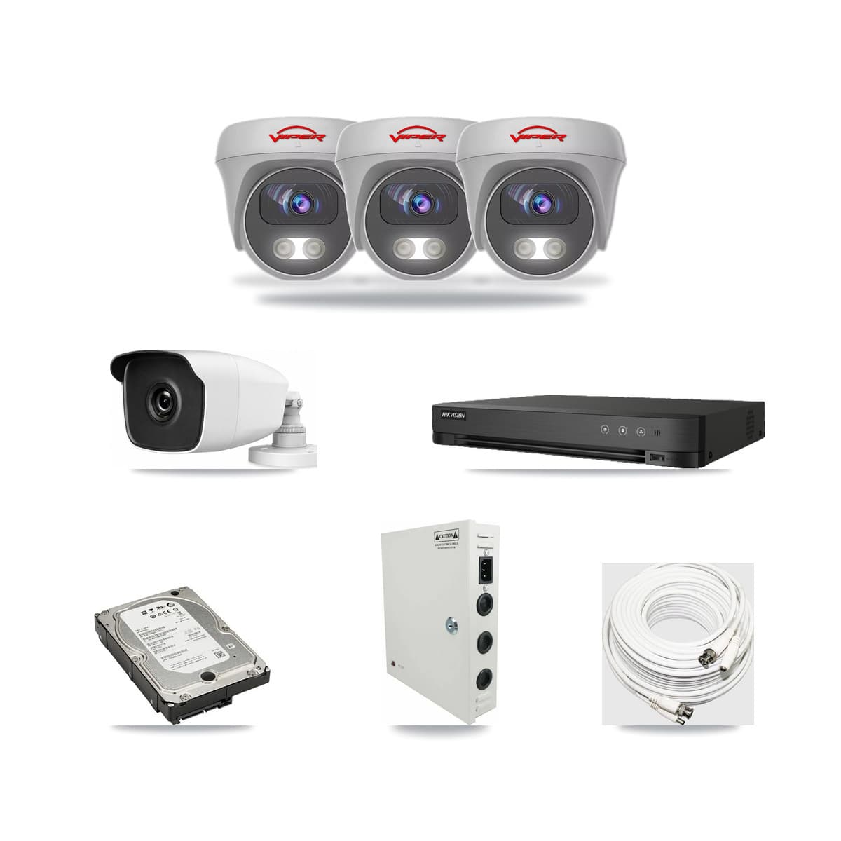 8-Channel 3MP – 5MP CCTV Kit — 1 3MP Bullet + 3 5MP Cameras + 5TB Recording - Image 1