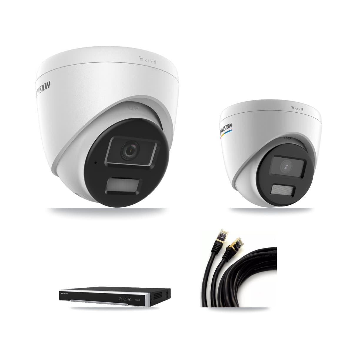Hikvision 8-Channel 2MP – 4MP CCTV Kit — 1 2MP + 2 4MP Turret Cameras + 3TB Recording (DS-7608NI-M2 Recorder)