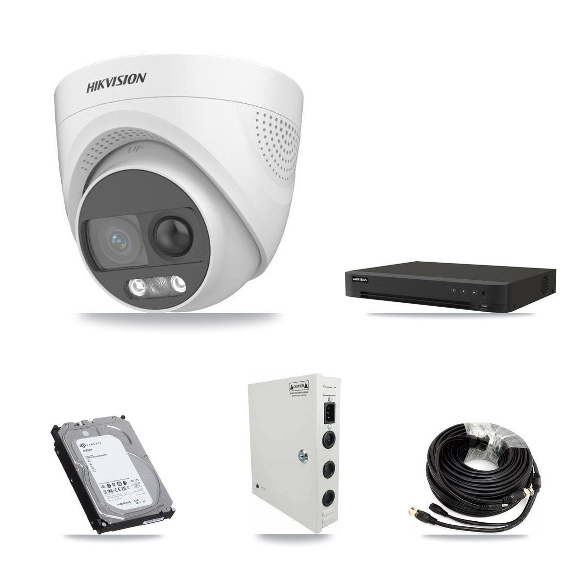 Hikvision 16-Channel 5MP CCTV Kit — 13 DS-2CE72KF3T Turret Cameras + 6TB Recording (IDS-7216HQHI Recorder) - Image 1