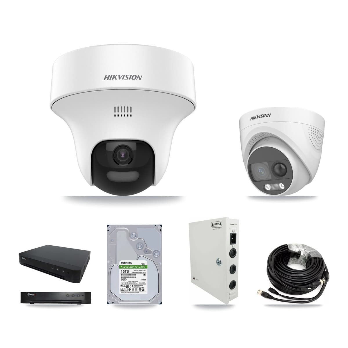 Hikvision & Prolux 16-Channel 5MP CCTV Kit — 14 DS-2CE70K0T + 1 DS-2CE72KF3T Turret Cameras + 10TB Recording