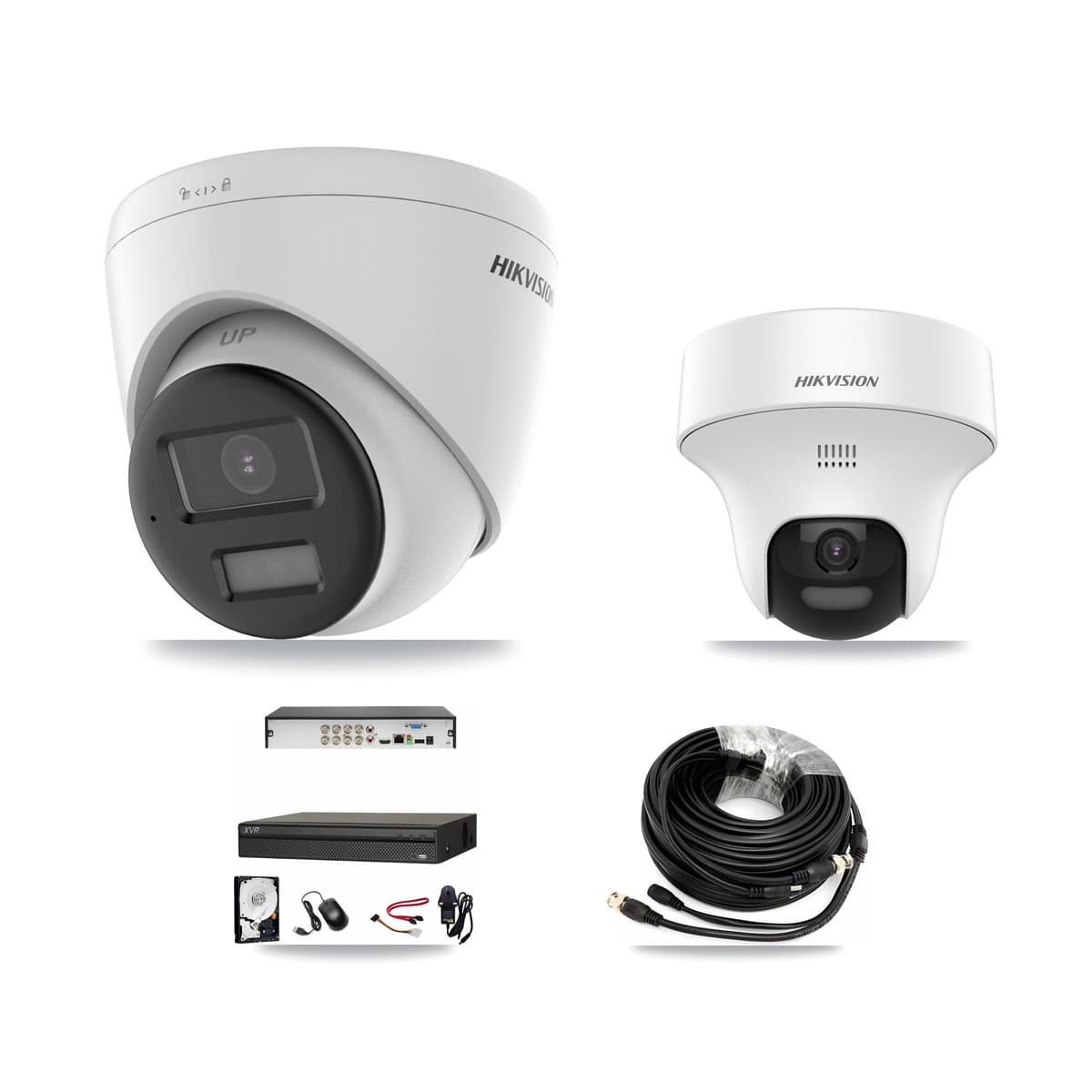 Hikvision & Dahua 8-Channel 5MP CCTV Kit — 1 DS-2CE70K0T + 5 DS-2CE78K0T Turret Cameras + 8TB Recording
