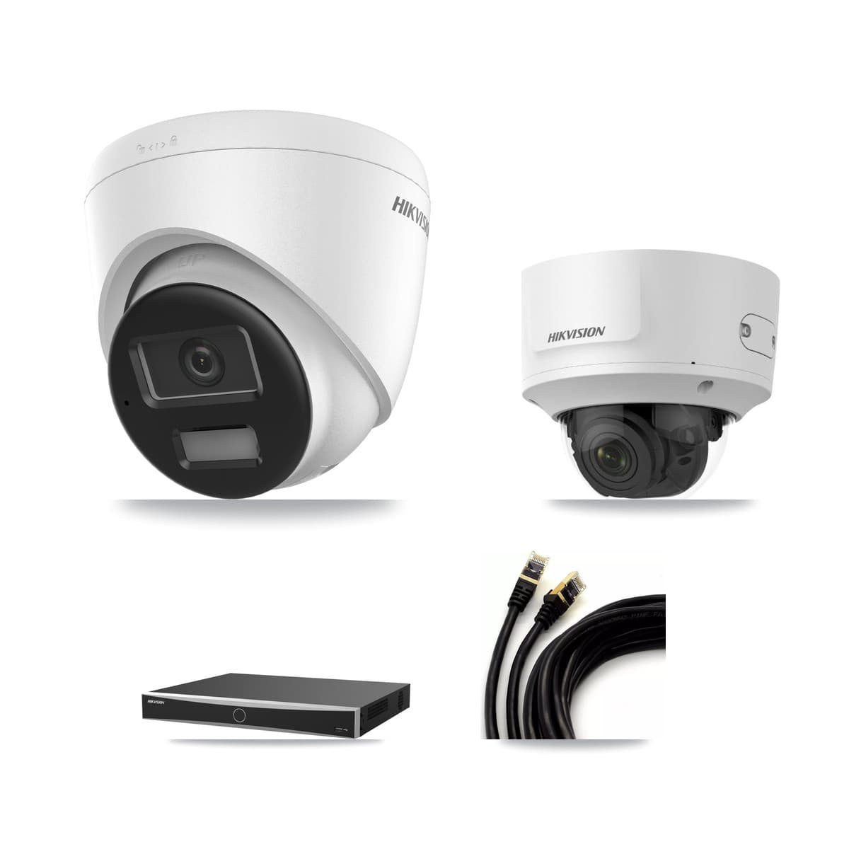 Hikvision 16-Channel 2MP – 4K CCTV Kit — 1 4K Turret + 1 2MP Dome Cameras + 3TB Recording (DS-7616NXI Recorder)
