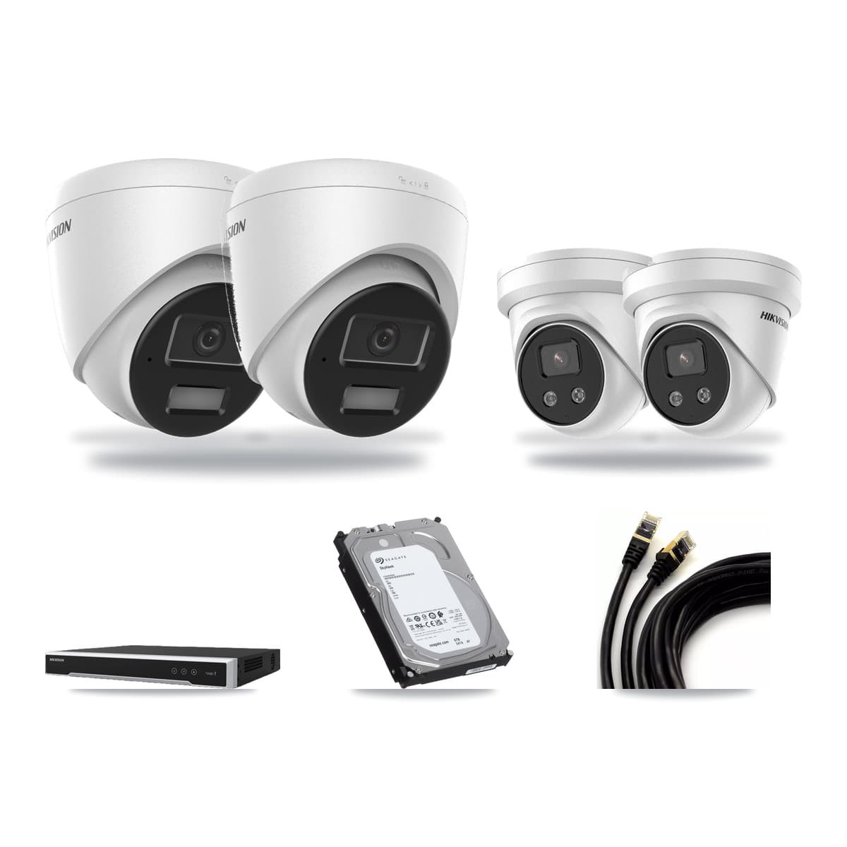 Hikvision 16-Channel 4MP – 5MP CCTV Kit — 2 4MP + 2 5MP Turret Cameras + 6TB Recording - Image 1