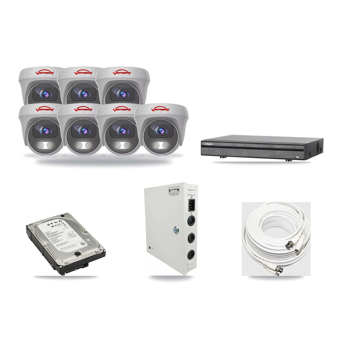 Viper & Dahua 8-Channel 5MP CCTV Kit — 7 Cameras + 5TB Recording - Image 1