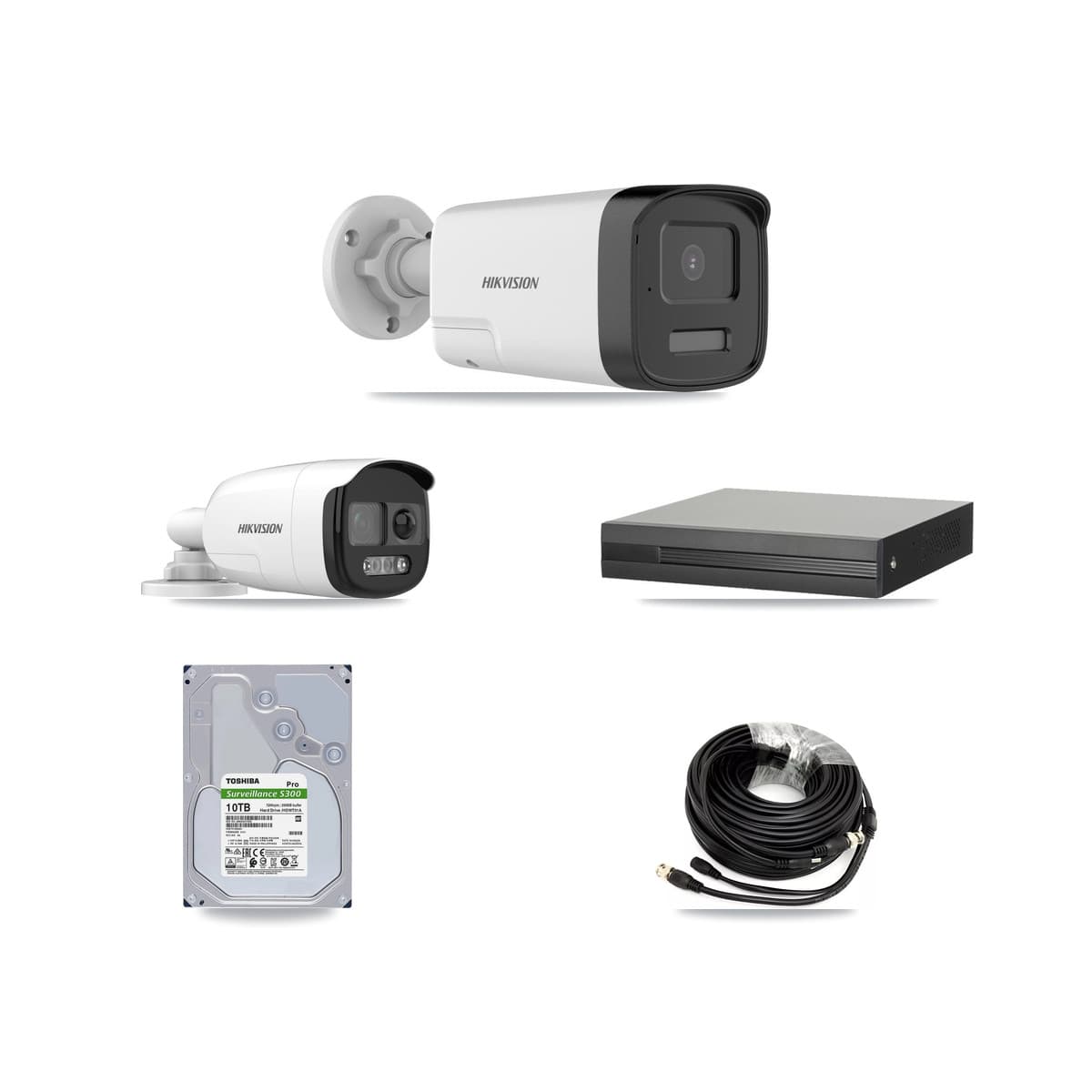 Hikvision 16-Channel 5MP CCTV Kit — 1 DS-2CE12KF3T + 7 DS-2CE17K0T Bullet Cameras + 10TB Recording