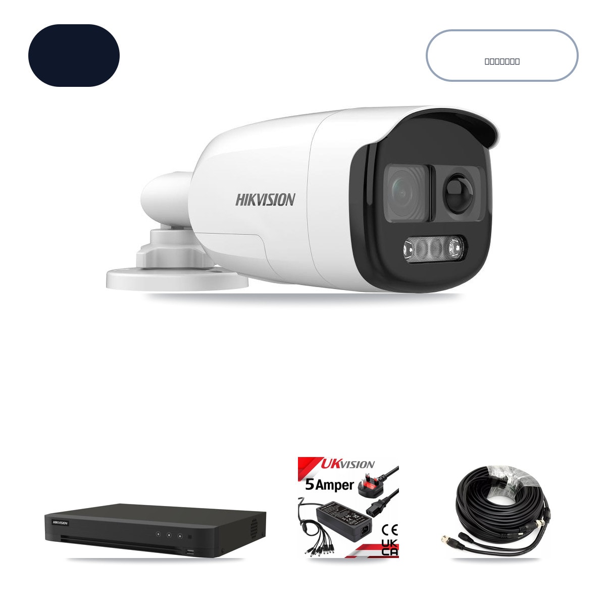 Hikvision IDS-7216HQHI-M1/XT 16-Channel DVR CCTV Kit — 6× DS-2CE12KF3T-PIRXO 5MP Cameras + 8TB HDD