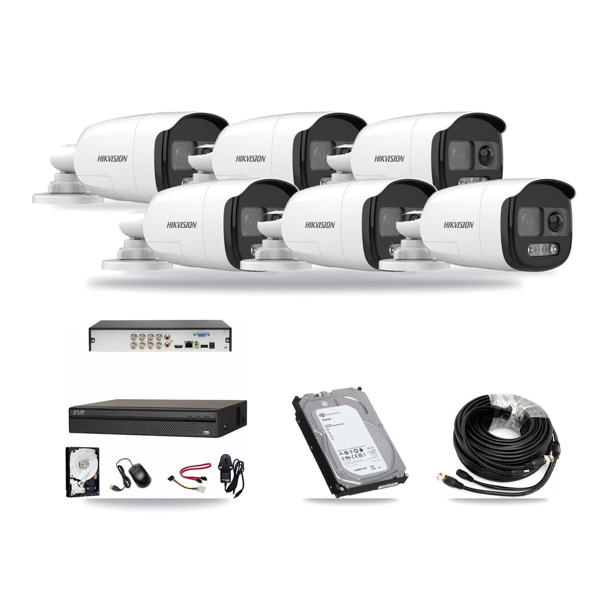 Hikvision & Dahua 8-Channel 5MP CCTV Kit — 6 Bullet Cameras + 6TB Recording - Image 1