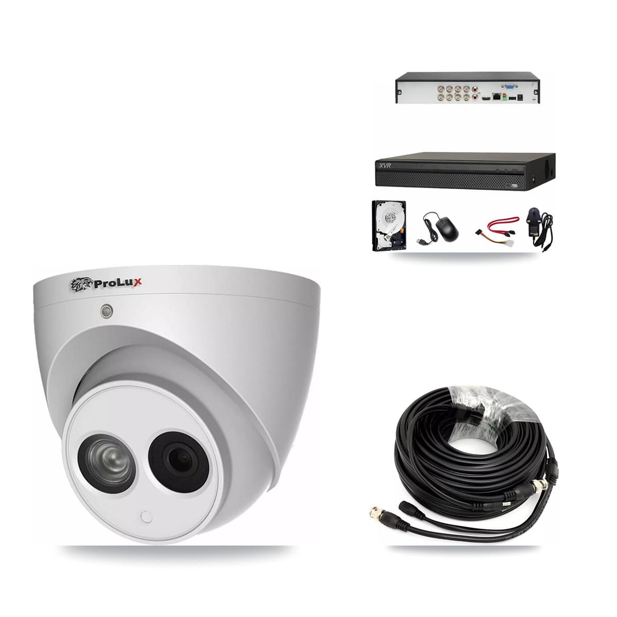 Prolux & Dahua 8-Channel 4MP CCTV Kit — 2 Turret Cameras + 3TB Recording (XVR-3108AD Recorder)