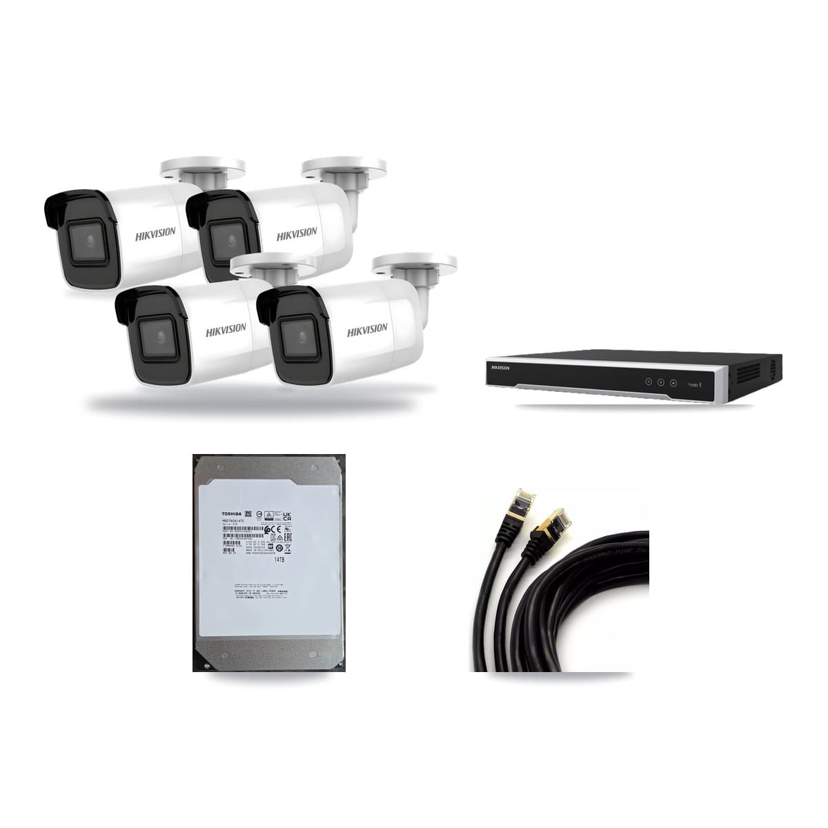 Hikvision 8-Channel 4K CCTV Kit — 4 Bullet Cameras + 14TB Recording - Image 1