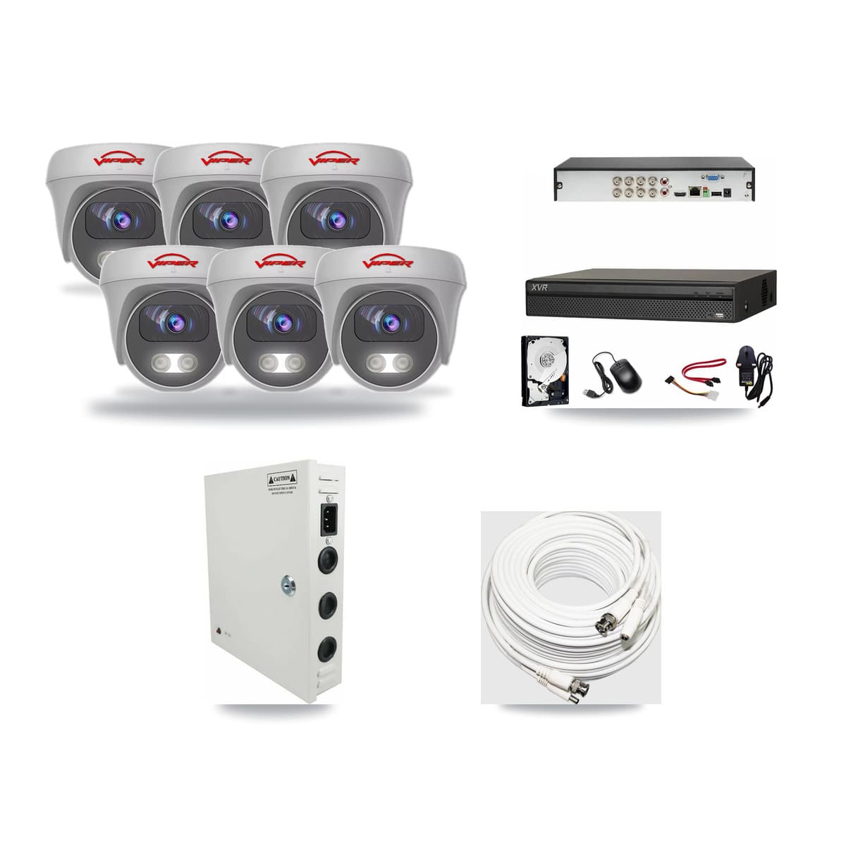 Dahua 8-channel CCTV kit: 6 cameras (6× 5MP Camera), 2TB hard drive