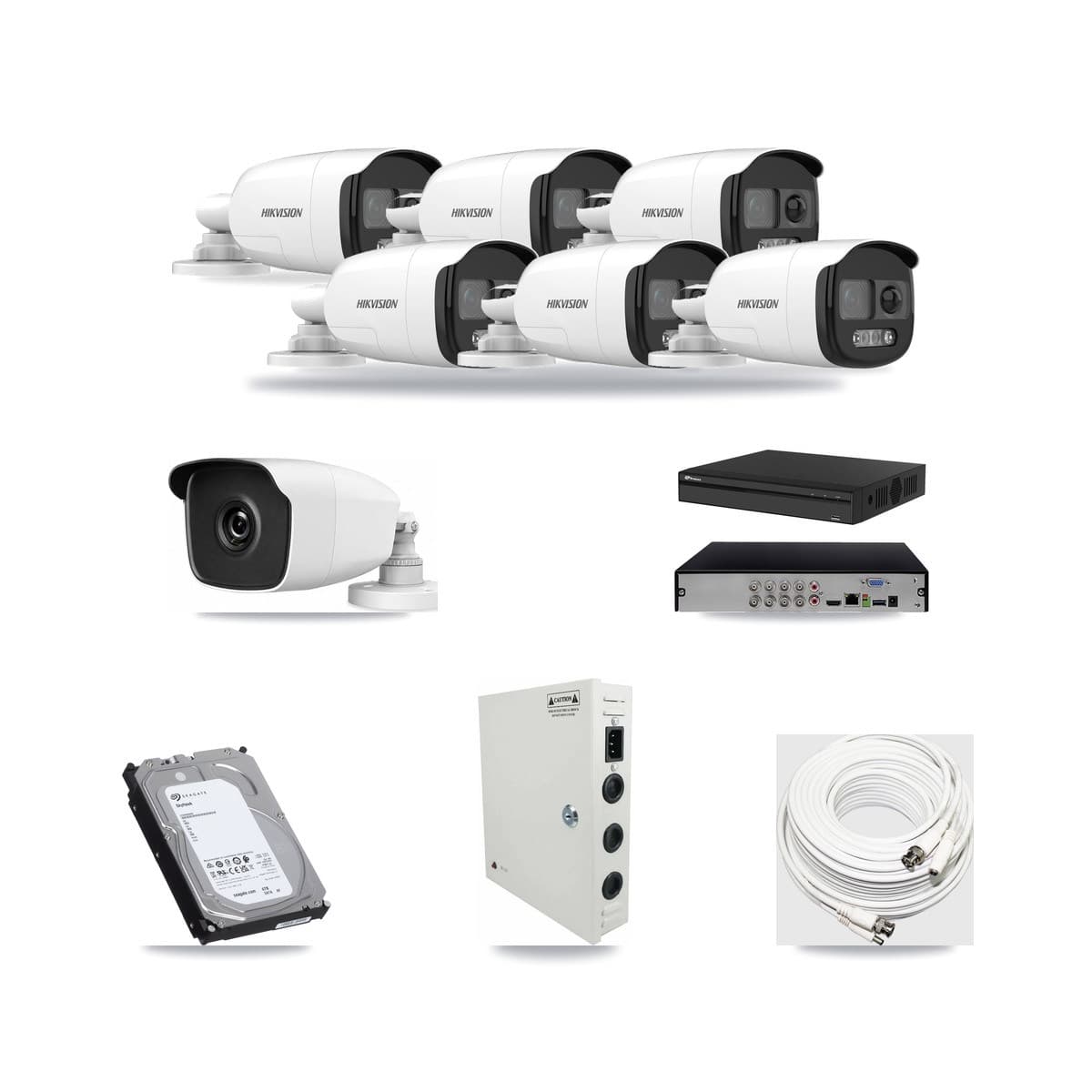 8-Channel 3MP – 5MP CCTV Kit — 6 5MP + 1 3MP Bullet Cameras + 6TB Recording - Image 1