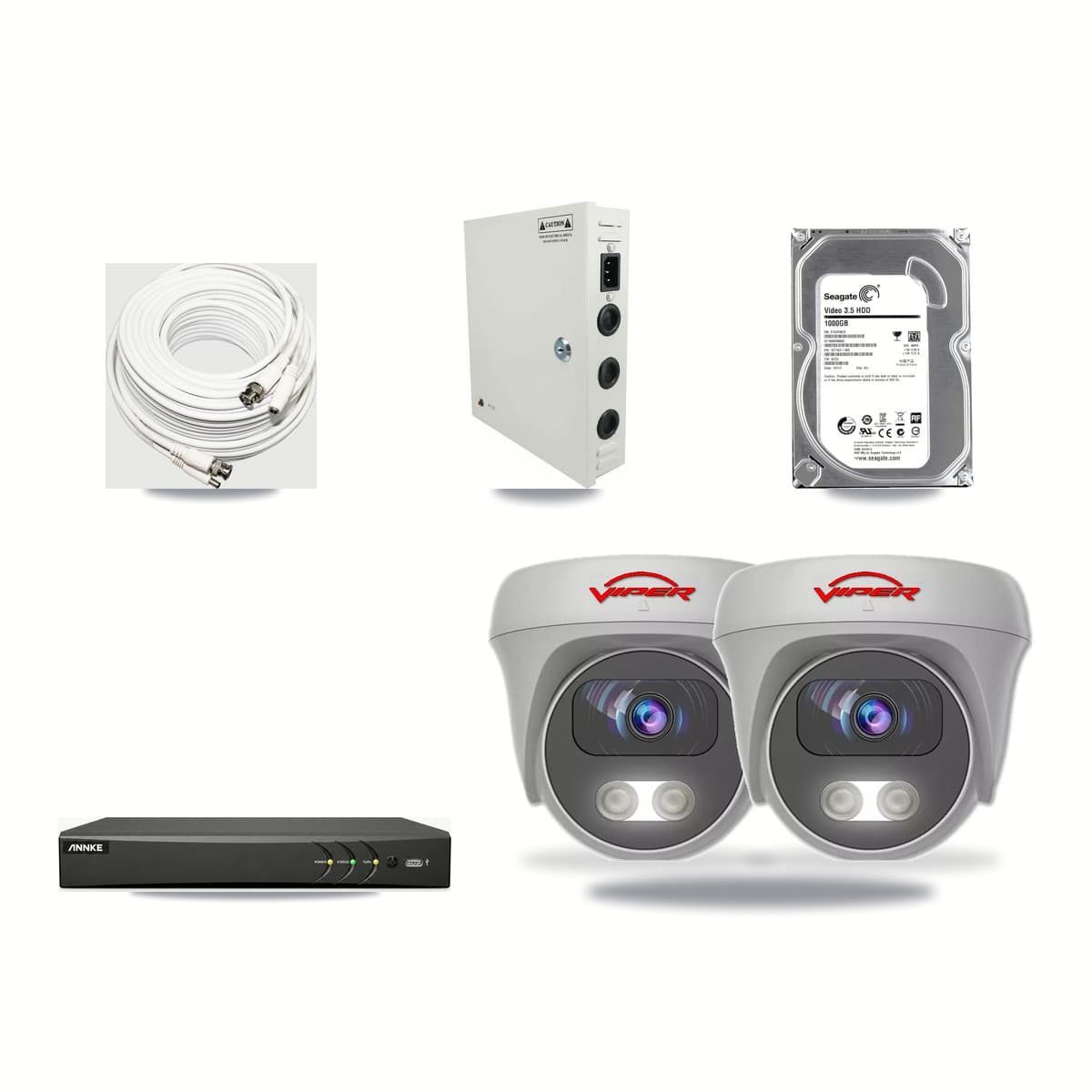 Viper & ANNKE 4-Channel 5MP CCTV Kit — 2 Cameras + 1TB Recording - Image 1