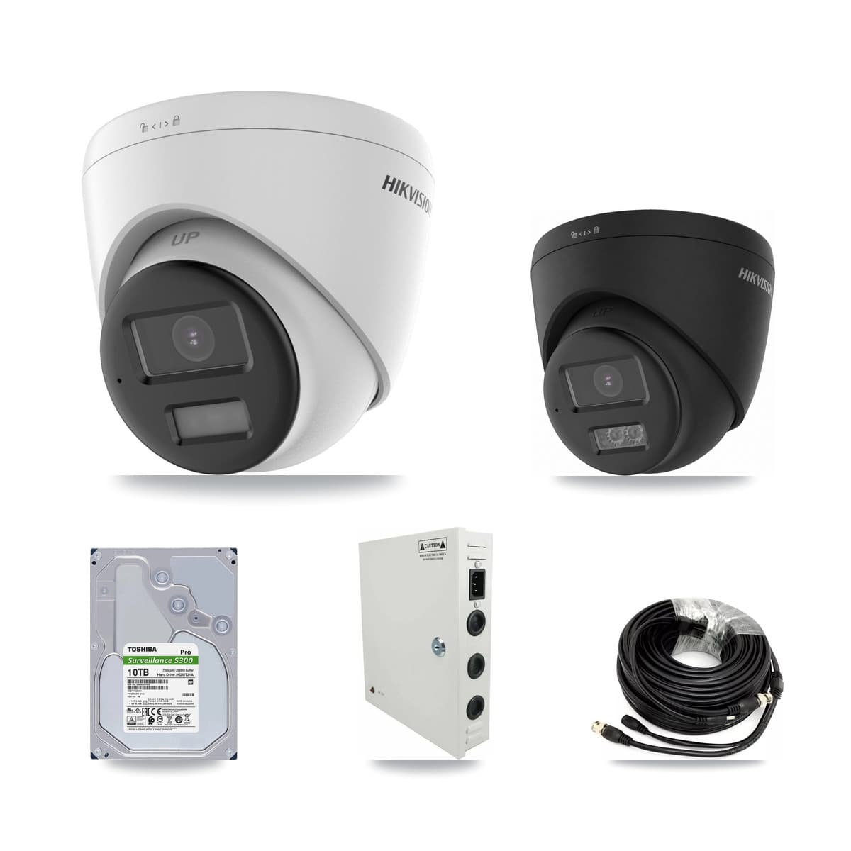 Hikvision 32-Channel 4K CCTV Kit — 20 DS-2CE78U0T + 10 DS-2CE78U0T Turret Cameras + 2× 10TB Recording