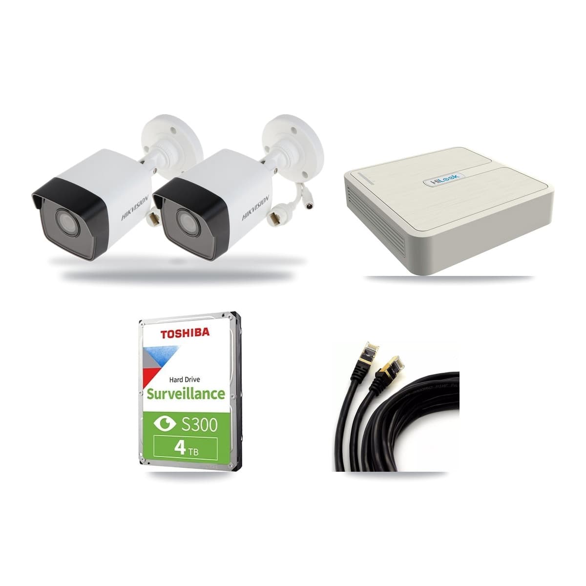 Hikvision & HiLook 8-Channel 5MP CCTV Kit — 2 Bullet + 1 Dome Cameras + 4TB Recording (NVR-108H-D Recorder) - Image 1