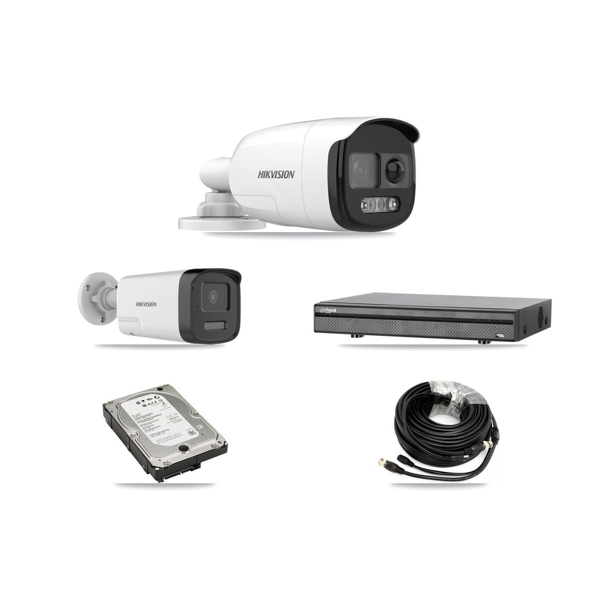 Hikvision & Dahua 8-Channel 5MP CCTV Kit — 3 DS-2CE12KF3T + 1 DS-2CE17K0T Bullet Cameras + 5TB Recording
