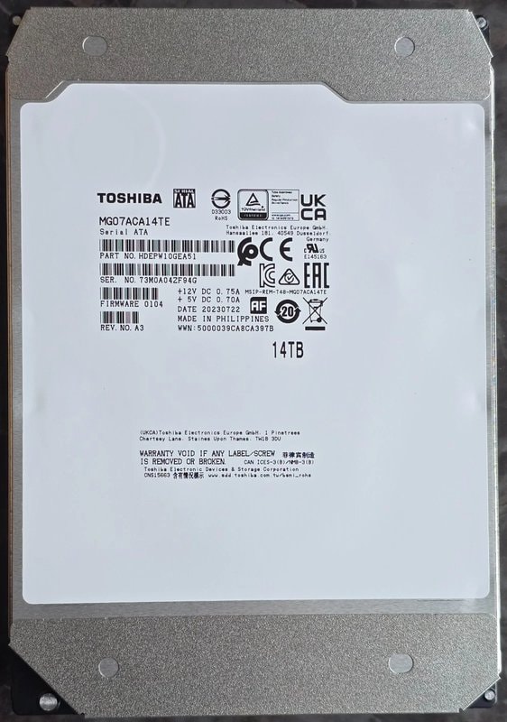 Toshiba MG07ACA14TE 14TB 3.5" SATA III Enterprise HDD 7200RPM - Image 1