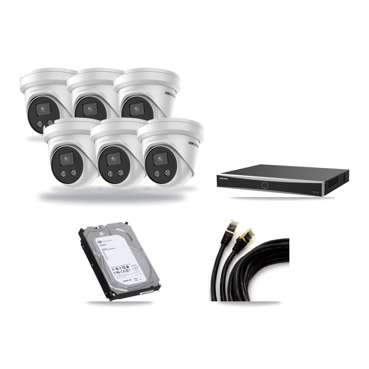 Hikvision 16-Channel 5MP CCTV Kit — 6 Turret Cameras + 6TB Recording - Image 1