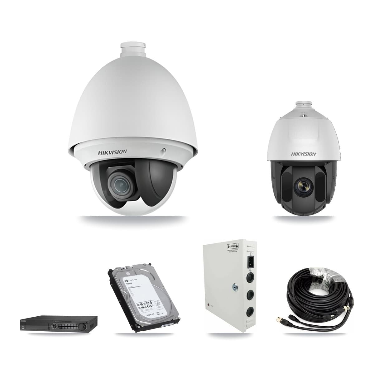 Hikvision 32-Channel 2MP CCTV Kit — 12 DS-2AE4225T + 12 DS-2AE5225TI PTZ Cameras + 6TB Recording (IDS-7332HUHI Recorder) - Image 1