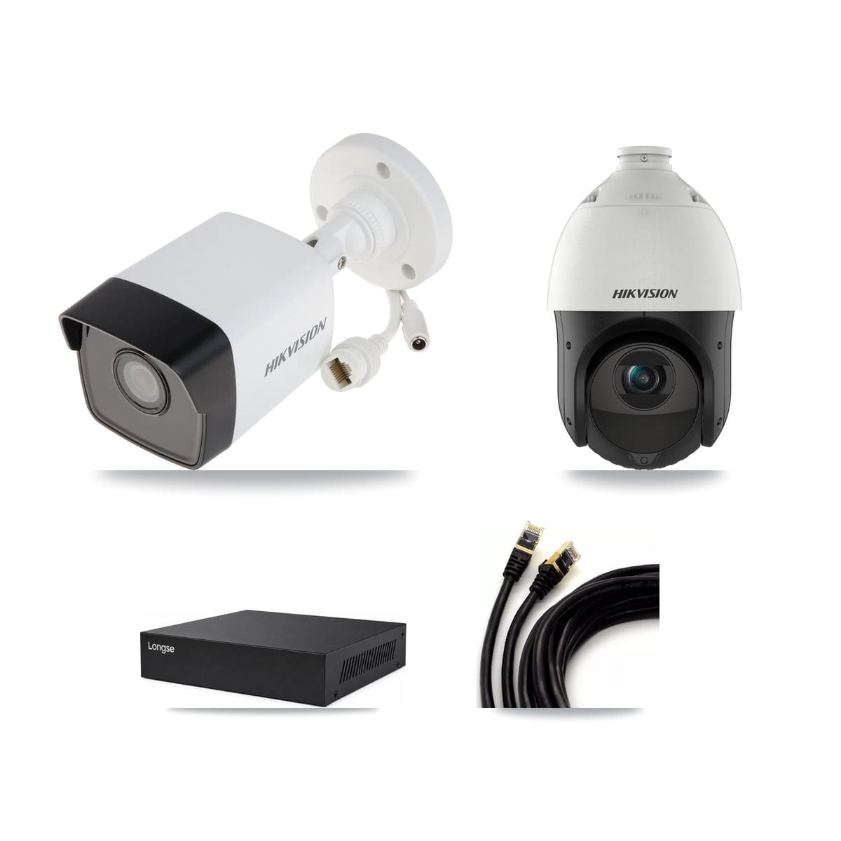 Hikvision & Longse 8-Channel 4MP – 5MP CCTV Kit — 6 5MP Bullet + 1 4MP PTZ Cameras + 8TB Recording - Image 1