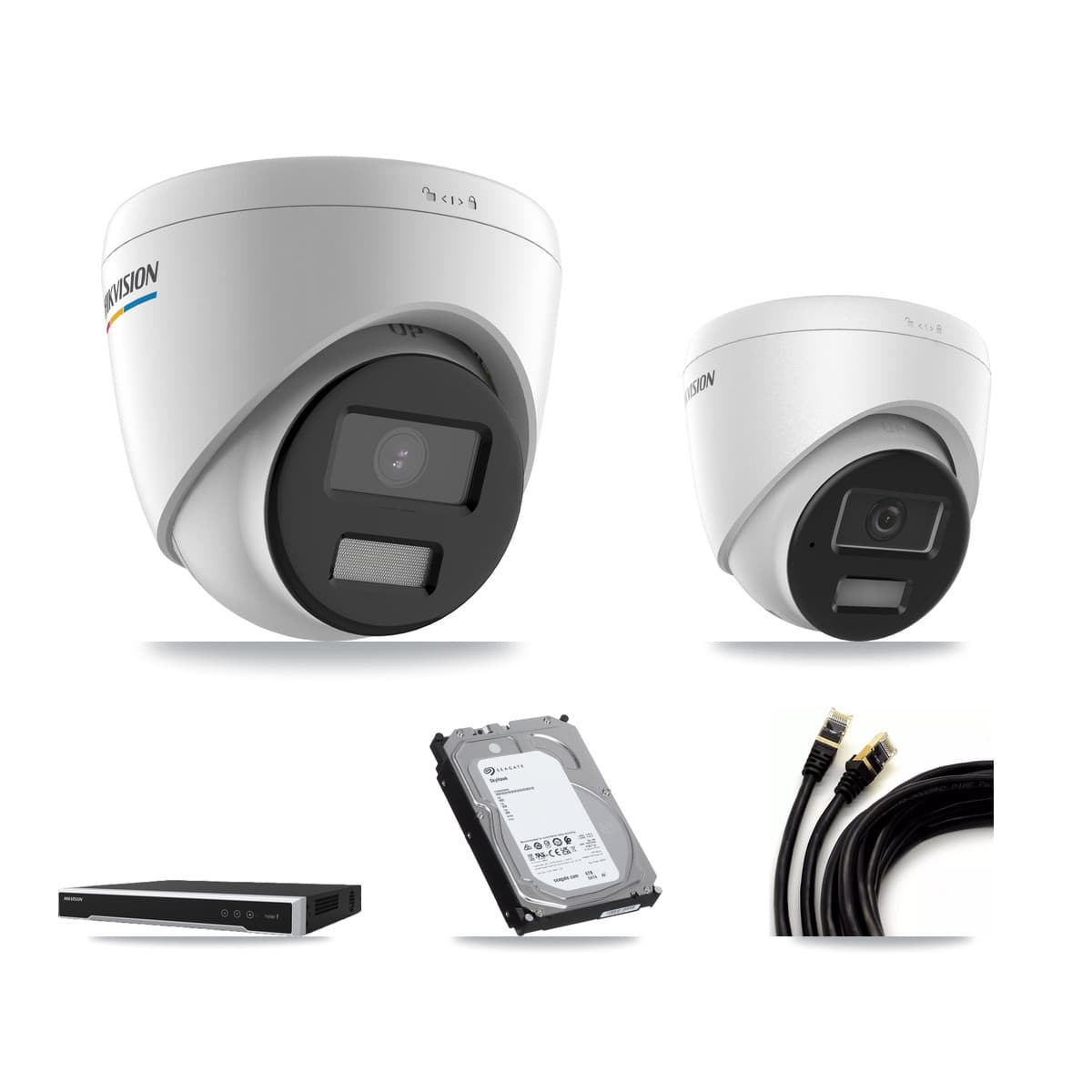 Hikvision 16-Channel 2MP – 4MP CCTV Kit — 5 2MP + 2 4MP Turret Cameras + 6TB Recording (DS-7616NI-M2 Recorder)