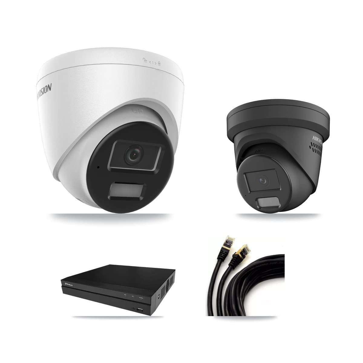 Hikvision & Prolux 8-Channel 4MP CCTV Kit — 1 DS-2CD1343G2 + 1 DS-2CD2347G2 Turret Cameras + 3TB Recording - Image 1