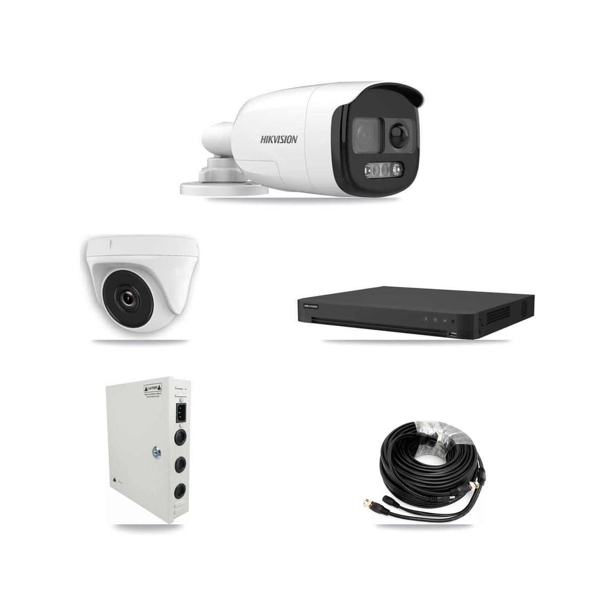 Hikvision 32-Channel 2MP – 5MP CCTV Kit — 8 DS-2CE12KF3T 5MP Bullet + 8 White HDT-2MP-N20W 2MP Dome Cameras + 2× 8TB Recording