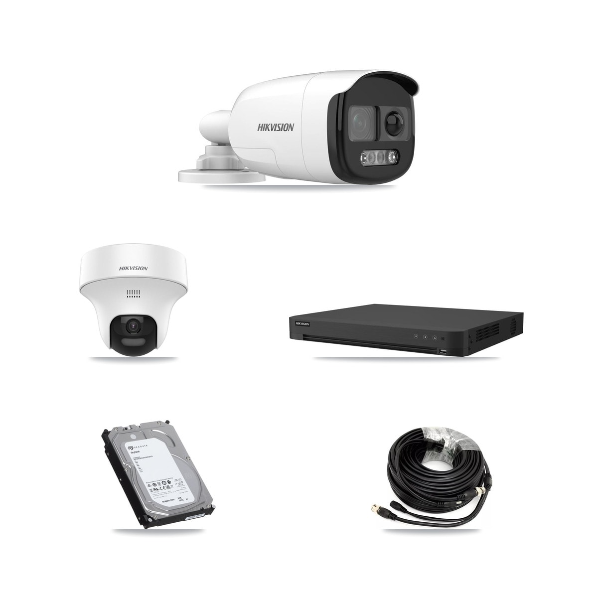 Hikvision 16-Channel 5MP CCTV Kit — 6 DS-2CE12KF3T Bullet + 2 DS-2CE70K0T Turret Cameras + 6TB Recording (IDS-7216HUHI Recorder) - Image 1