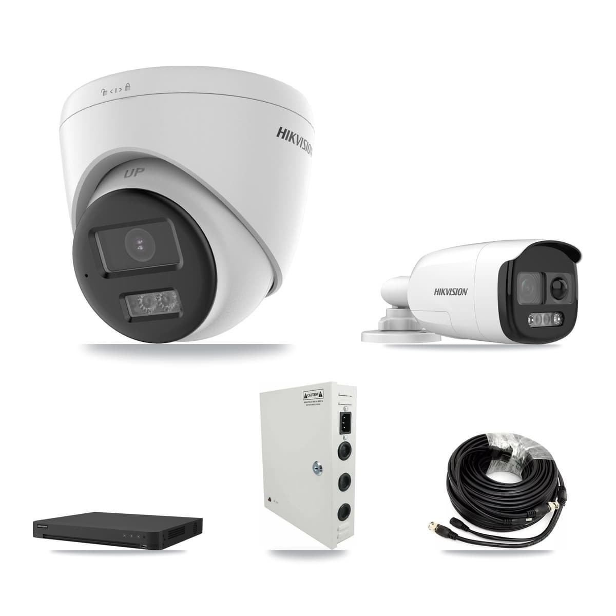 Hikvision 32-Channel 5MP CCTV Kit — 1 DS-2CE12KF3T-PIRXO Bullet + 24 DS-2CE78K0T-LTS Turret Cameras + 8TB Recording (IDS-7232HQHI-M2/XT Recorder) - Image 1