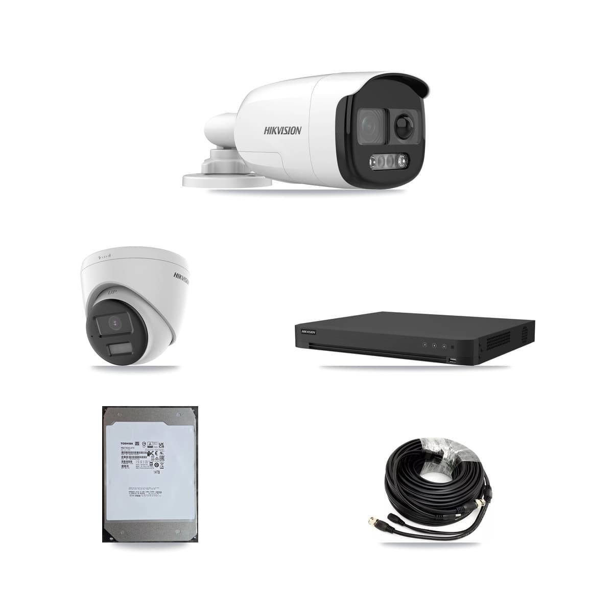 Hikvision 16-Channel 5MP – 4K CCTV Kit — 4 5MP Bullet + 2 4K Turret Cameras + 14TB Recording - Image 1