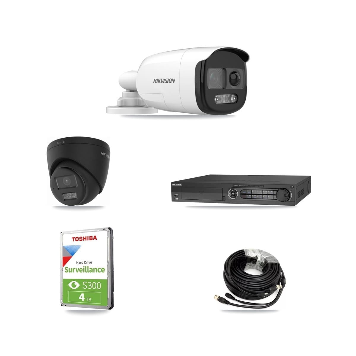 Hikvision 32-Channel 5MP – 4K CCTV Kit — 1 5MP Bullet + 1 Black 4K Turret Cameras + 4TB Recording - Image 1