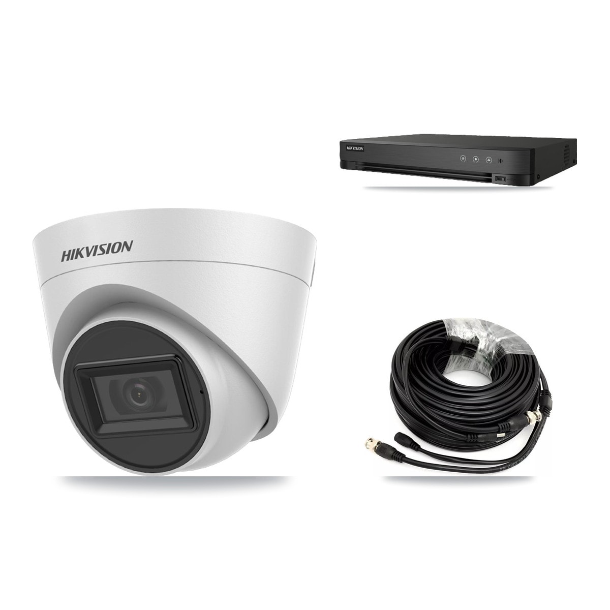 Hikvision IDS-7208HUHI-M1/E 8-Channel DVR CCTV Kit — 7× DS-2CE78H0T-IT3FS White 5MP Cameras + 10TB HDD - Image 1
