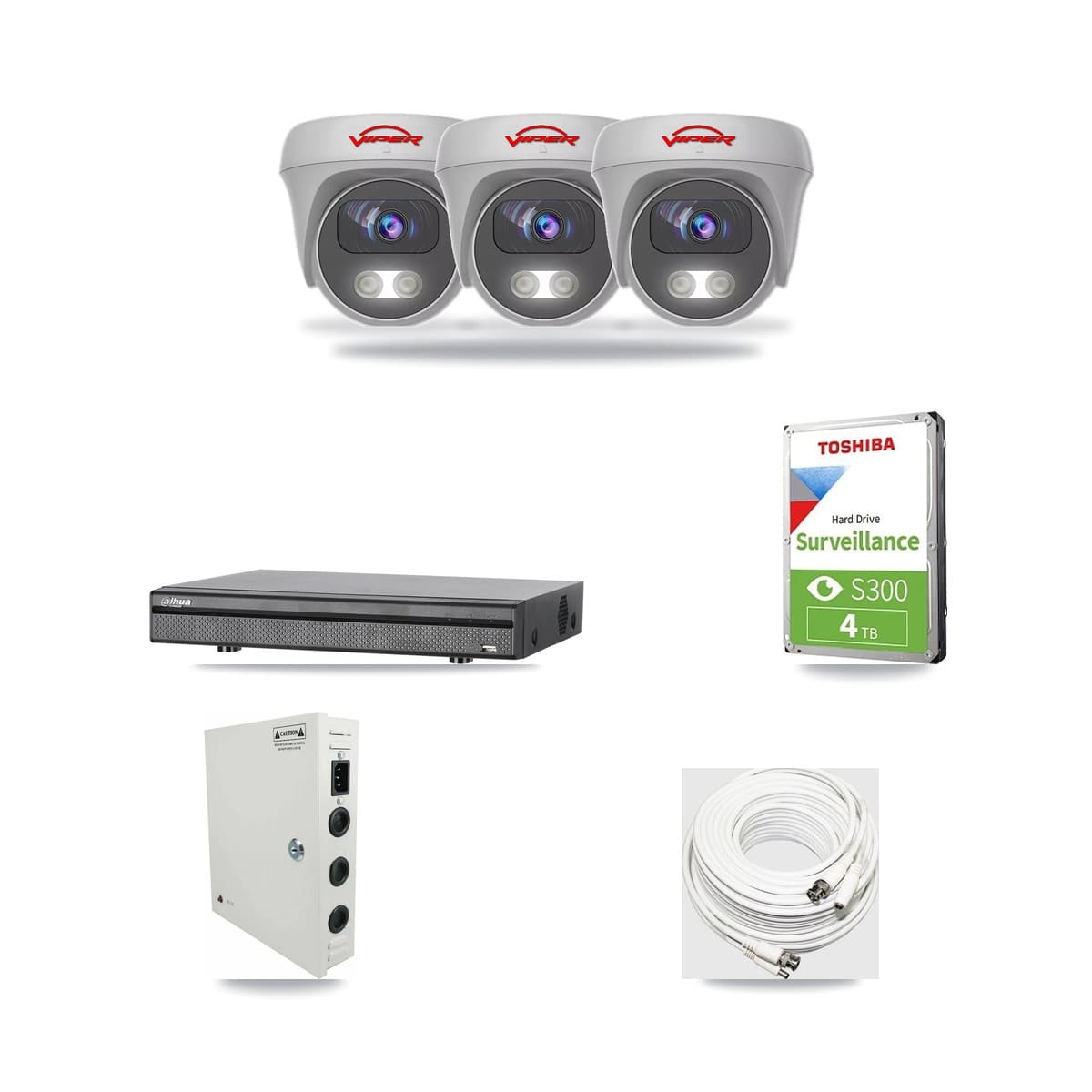 Viper & Dahua 8-Channel 5MP CCTV Kit — 3 Cameras + 4TB Recording - Image 1