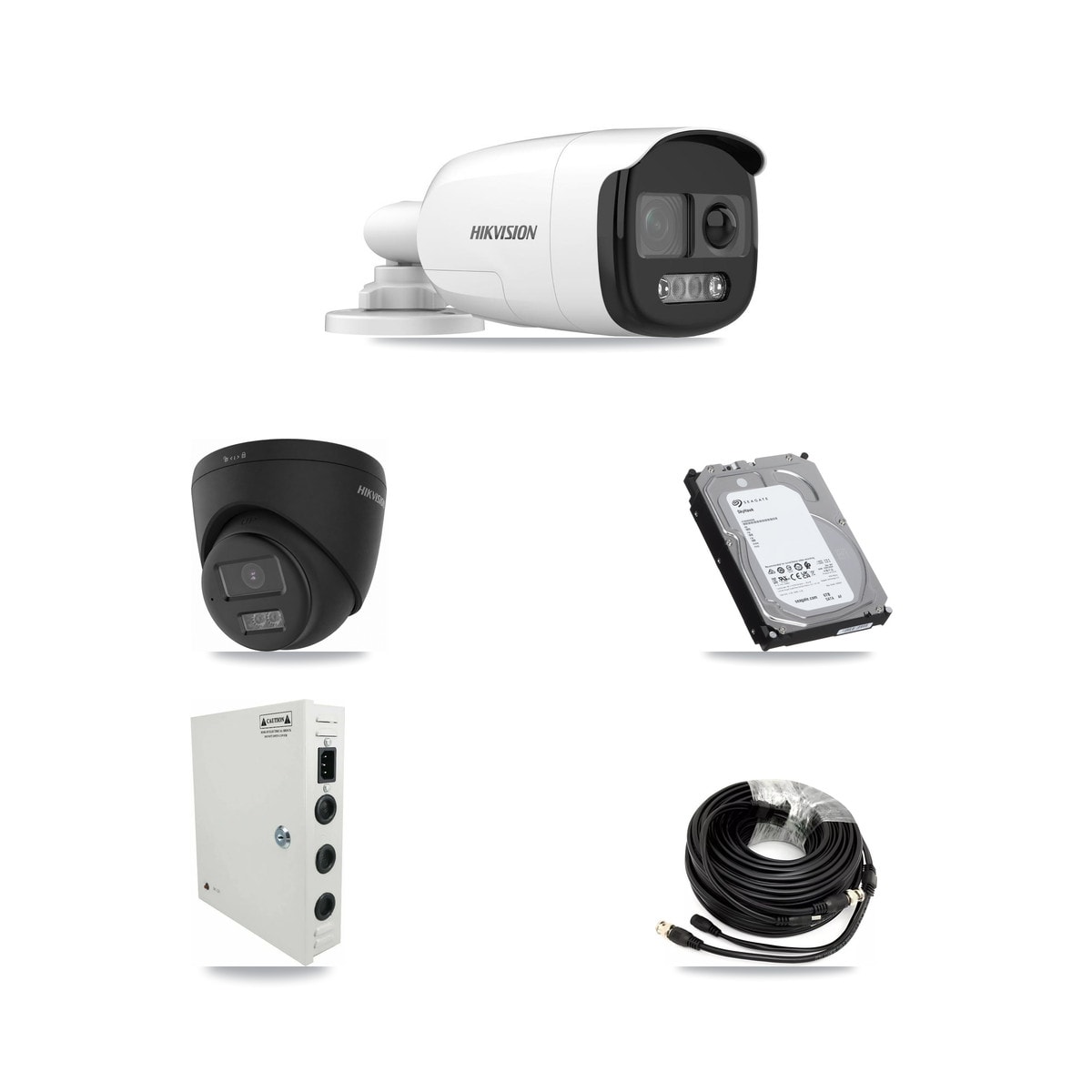 Hikvision 32-Channel 5MP – 4K CCTV Kit — 8 5MP Bullet + 8 Black 4K Turret Cameras + 3× 6TB Recording - Image 1