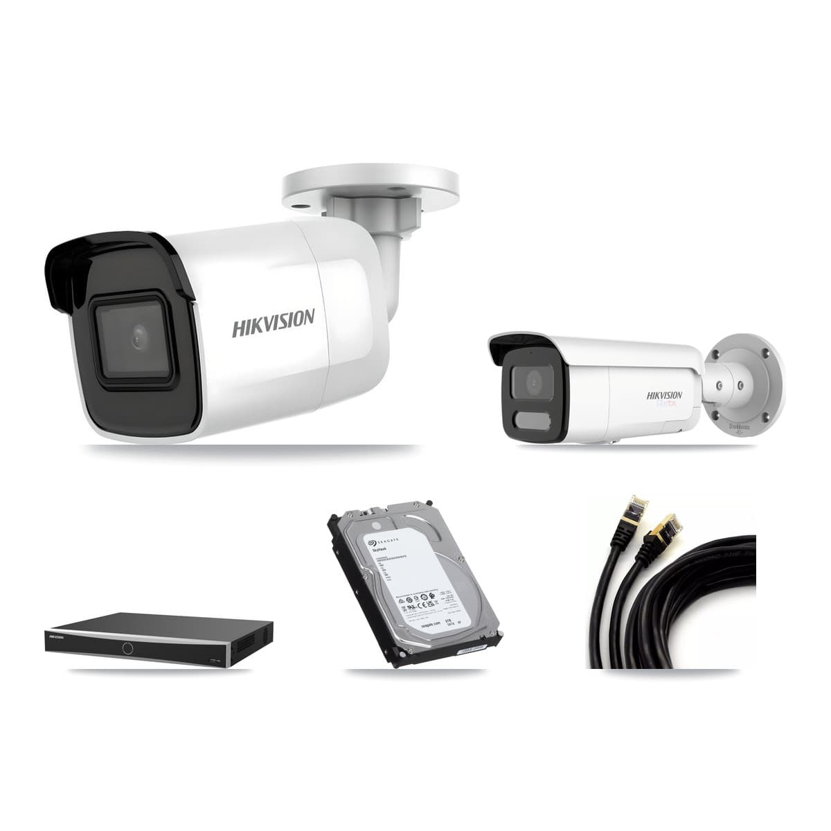 Hikvision 16-Channel 4K CCTV Kit — 1 DS-2CD2085G1 + 1 DS-2CD2T87G2H Bullet Cameras + 6TB Recording