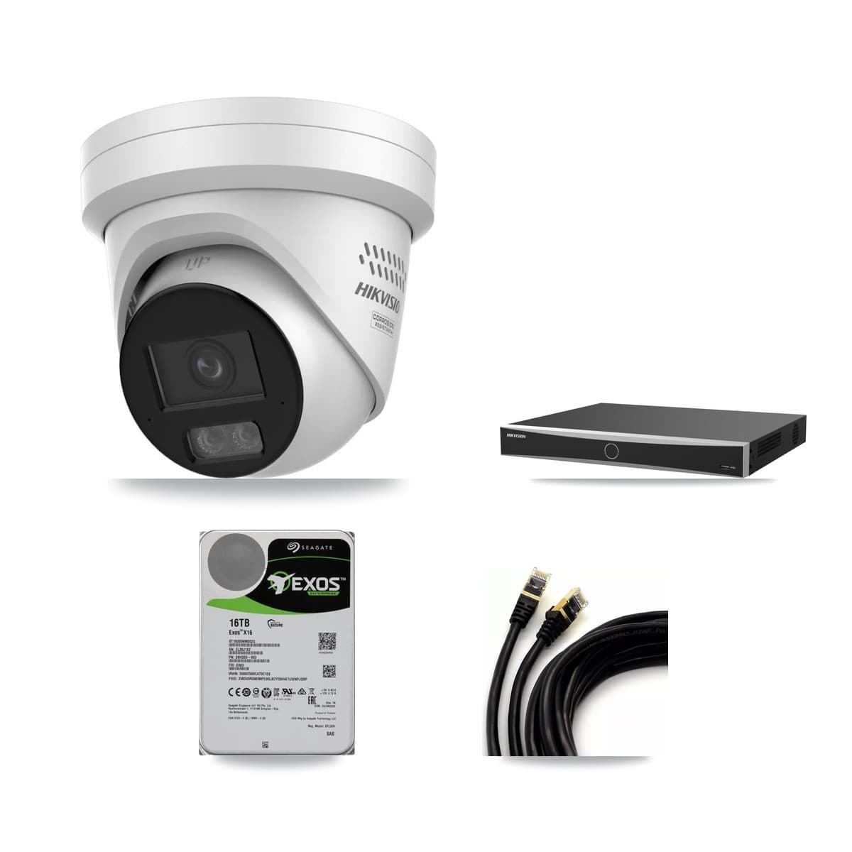 Hikvision 16-Channel 4MP CCTV Kit — 13 DS-2CD2347G3 Turret Cameras + 16TB Recording (DS-7616NXI Recorder)