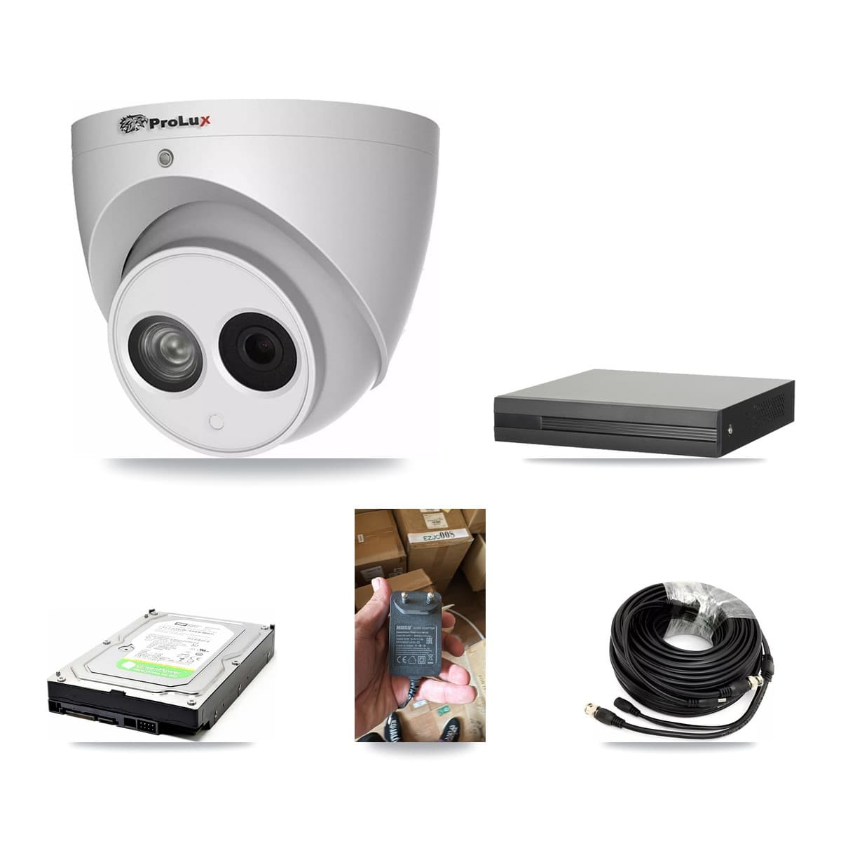 Prolux 4-Channel 4MP CCTV Kit — 1 PXC-612C4W-A Turret Camera + 1TB Recording